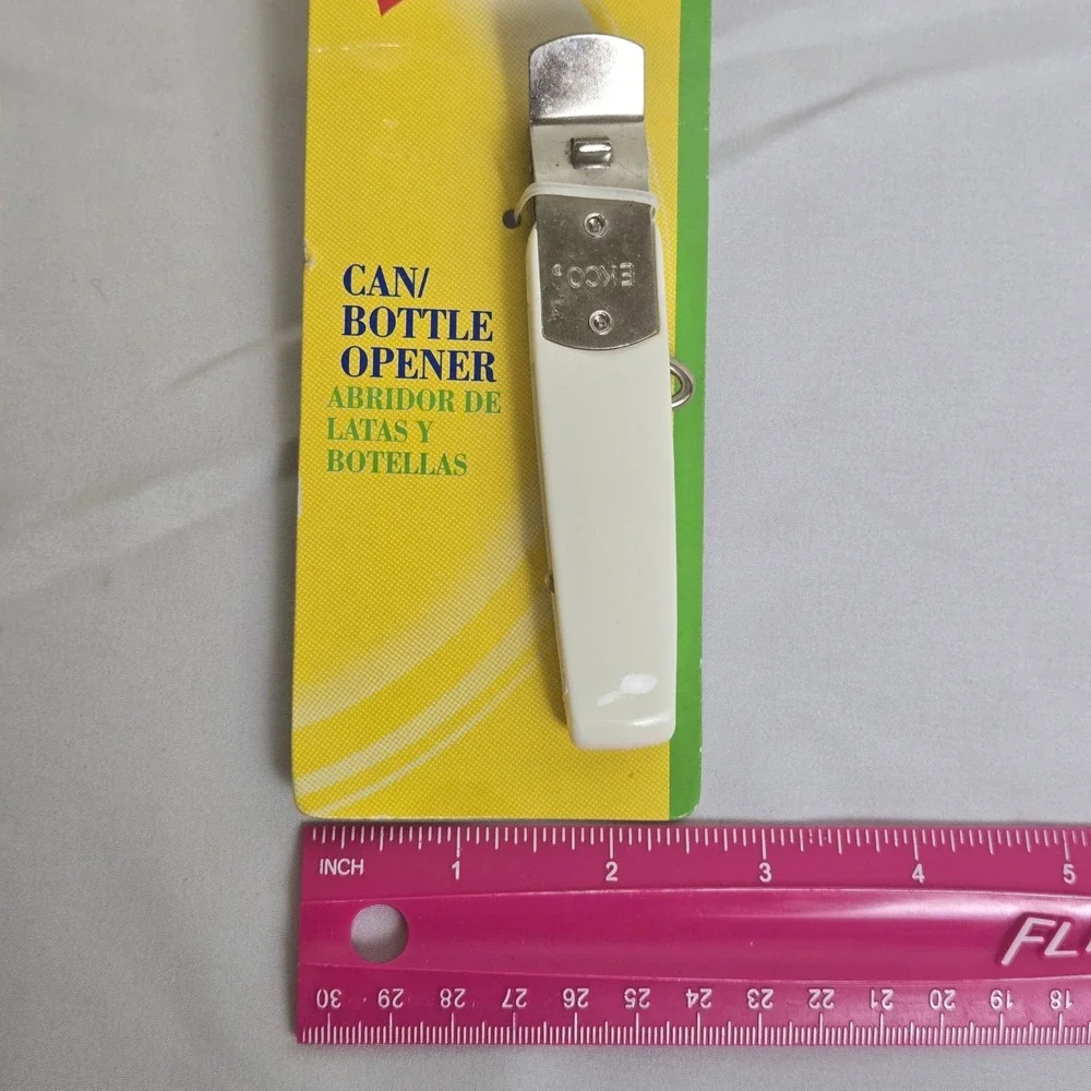 Ekco‎ Can Bottle Opener 08750 Vintage 2002 White Handle 3 Functions 5